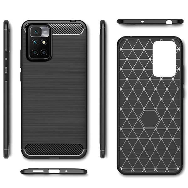 Husa Supreme Carbon compatibila cu Xiaomi 10, Protectie precisa, Design canelat, Margini ranforsate, Anti-amprente, Negru