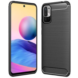 Husa Supreme Carbon compatibila cu Xiaomi Poco M3 Pro (2021), Protectie precisa, Design canelat, Margini ranforsate, Anti-amprente, Negru