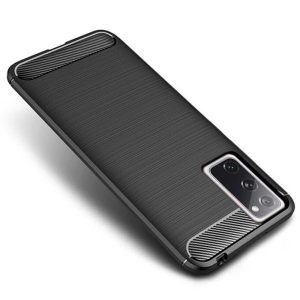 Husa Supreme Carbon compatibila cu Samsung Galaxy S20 FE, Protectie precisa, Design canelat, Margini ranforsate, Anti-amprente, Negru2