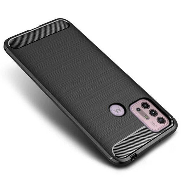 Husa Supreme Carbon compatibila cu Motorola Moto G30, Protectie precisa, Design canelat, Margini ranforsate, Anti-amprente, Negru2