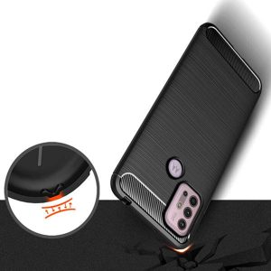 Husa Supreme Carbon compatibila cu Motorola Moto G30, Protectie precisa, Design canelat, Margini ranforsate, Anti-amprente, Negru4