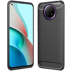 Husa Supreme Carbon compatibila cu Xiaomi Redmi Note 9T, Protectie precisa, Design canelat, Margini ranforsate, Anti-amprente, Negru