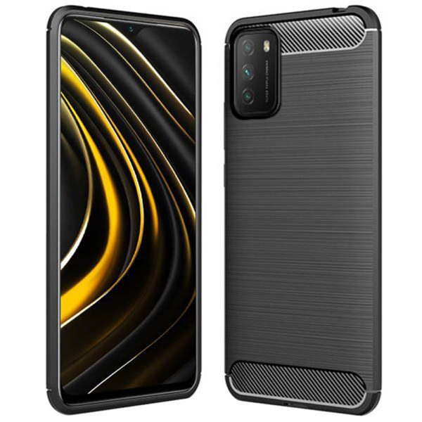 Husa Supreme Carbon compatibila cu Xiaomi Redmi 9T, Protectie precisa, Design canelat, Margini ranforsate, Anti-amprente, Negru