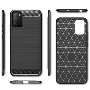 Husa Supreme Carbon compatibila cu Xiaomi Redmi 9T, Protectie precisa, Design canelat, Margini ranforsate, Anti-amprente, Negru4