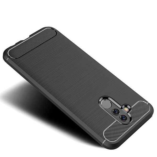 Husa Supreme Carbon compatibila cu Huawei Mate 20 Lite, Protectie precisa, Design canelat, Margini ranforsate, Anti-amprente, Negru