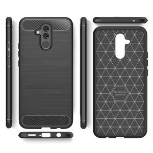 Husa Supreme Carbon compatibila cu Huawei Mate 20 Lite, Protectie precisa, Design canelat, Margini ranforsate, Anti-amprente, Negru3