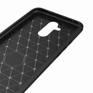 Husa Supreme Carbon compatibila cu Huawei Mate 20 Lite, Protectie precisa, Design canelat, Margini ranforsate, Anti-amprente, Negru