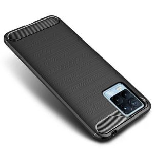 Husa Supreme Carbon compatibila cu Realme 8 Pro, Protectie precisa, Design canelat, Margini ranforsate, Anti-amprente, Negru2