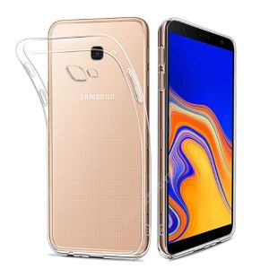 Husa Transparenta compatibila cu Samsung Galaxy J4 Plus, Slim fit, Anti-alunecare, Design minimalist, 1 mm2