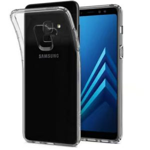 Husa Transparenta compatibila cu Samsung Galaxy A8 2018, Slim fit, Anti-alunecare, Design minimalist, 1 mm2