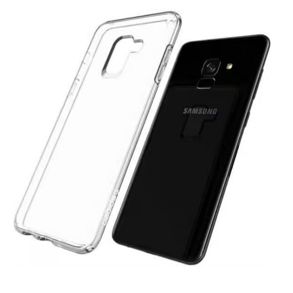 Husa Transparenta compatibila cu Samsung Galaxy A8 2018, Slim fit, Anti-alunecare, Design minimalist, 1 mm3