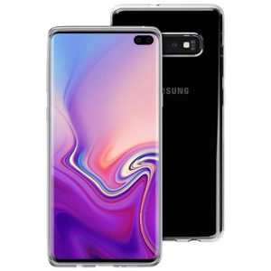 Husa Transparenta compatibila cu Samsung Galaxy S10 Plus, Slim fit, Anti-alunecare, Design minimalist, 1 mm