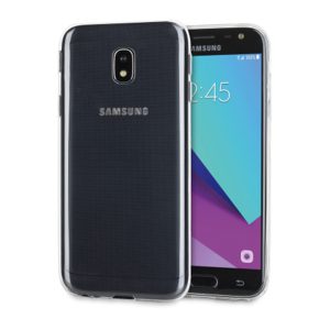 Husa Transparenta compatibila cu Samsung Galaxy J3 2017, Slim fit, Anti-alunecare, Design minimalist, 1 mm