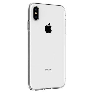 Husa Transparenta compatibila cu iPhone X / XS, Slim fit, Anti-alunecare, Design minimalist, 1 mm