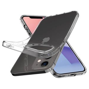 Husa Transparenta compatibila cu iPhone 12 Mini, Slim fit, Anti-alunecare, Design minimalist, 1 mm