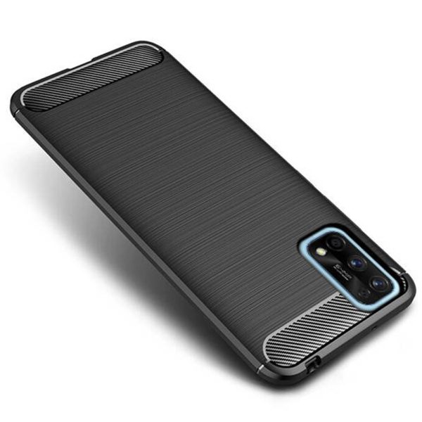 Husa Supreme Carbon compatibila cu Realme 7 Pro, Protectie precisa, Design canelat, Margini ranforsate, Anti-amprente, Negru2