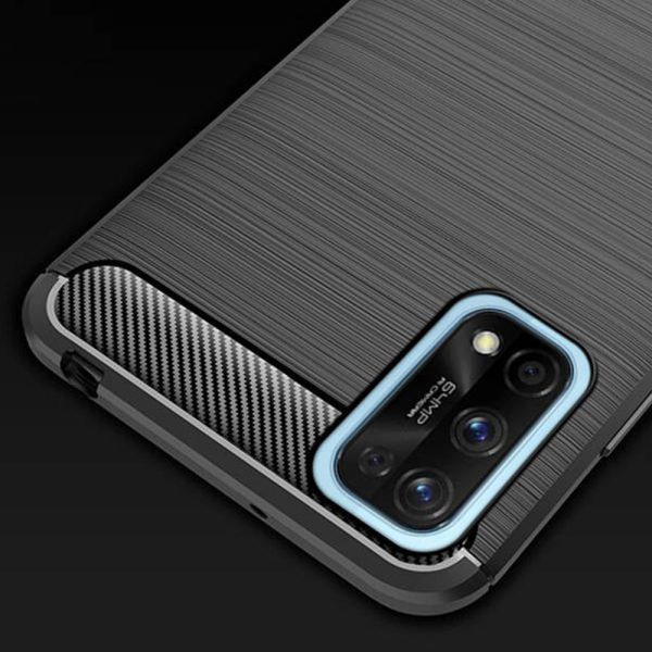 Husa Supreme Carbon compatibila cu Realme 7 Pro, Protectie precisa, Design canelat, Margini ranforsate, Anti-amprente, Negru4