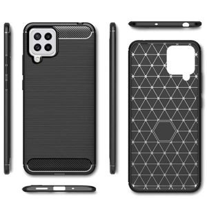 Husa Supreme Carbon compatibila cu Samsung Galaxy M32, Protectie precisa, Design canelat, Margini ranforsate, Anti-amprente, Negru