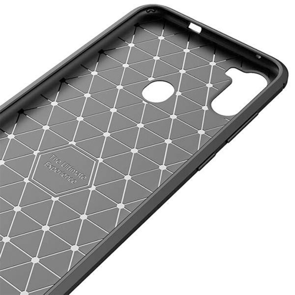 Husa Supreme Carbon compatibila cu Samsung Galaxy A11, Protectie precisa, Design canelat, Margini ranforsate, Anti-amprente, Negru4