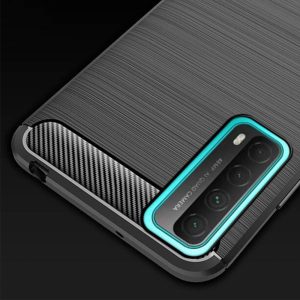 Husa Supreme Carbon compatibila cu Huawei P Smart (2021), Protectie precisa, Design canelat, Margini ranforsate, Anti-amprente, Negru4