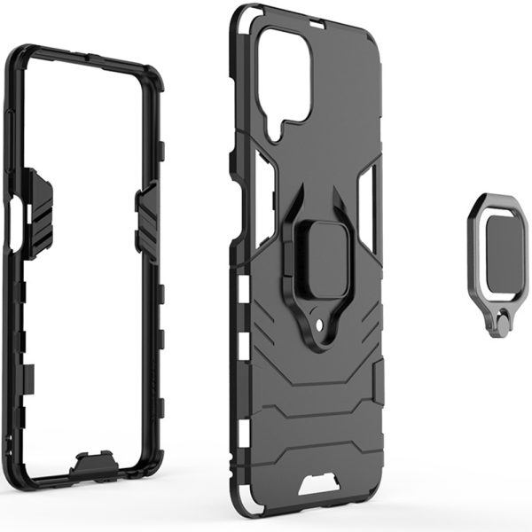 Husa Ring Shield compatibila cu Samsung Galaxy M22 4G, Prevazuta cu inel de prindere, suport auto magnetic si stand, Negru5