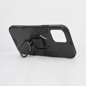 Husa Ring Shield compatibila cu Xiaomi Mi 11, Prevazuta cu inel de prindere, suport auto magnetic si stand, Negru3