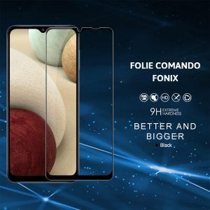 Folie compatibila cu Samsung Galaxy A13 5G, Comando Fonix, Adeziv pe intreaga suprafata, Acoperire completa, Instalare usoara, Negru - 2