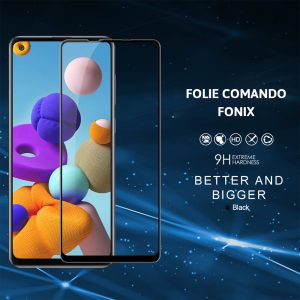 Folie compatibila cu Xiaomi Mi 10T Pro, Comando Fonix, Adeziv pe intreaga suprafata, Acoperire completa, Instalare usoara, Negru - 2