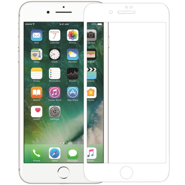 Folie compatibila cu iPhone 8 Plus, Comando Fonix, Adeziv pe intreaga suprafata, Acoperire completa, Instalare usoara, Alb