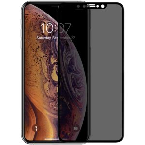 Folie compatibila cu iPhone XS Max, Comando Privacy Fonix, Adeziv pe intreaga suprafata, Acoperire completa, Instalare usoara, Filtru protectie confidentialitate, Negru