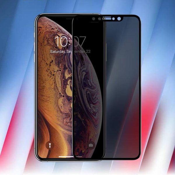 Folie compatibila cu iPhone XS Max, Comando Privacy Fonix, Adeziv pe intreaga suprafata, Acoperire completa, Instalare usoara, Filtru protectie confidentialitate, Negru - 3