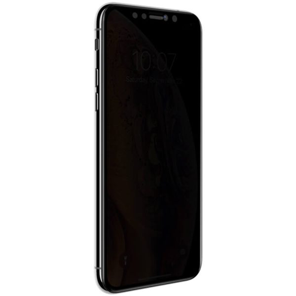 Folie compatibila cu iPhone XS Max, Comando Privacy Fonix, Adeziv pe intreaga suprafata, Acoperire completa, Instalare usoara, Filtru protectie confidentialitate, Negru - 4