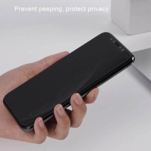 Folie compatibila cu iPhone XS Max, Comando Privacy Fonix, Adeziv pe intreaga suprafata, Acoperire completa, Instalare usoara, Filtru protectie confidentialitate, Negru - 5