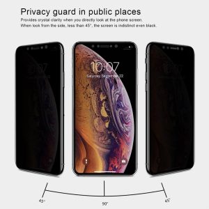 Folie compatibila cu iPhone XS Max, Comando Privacy Fonix, Adeziv pe intreaga suprafata, Acoperire completa, Instalare usoara, Filtru protectie confidentialitate, Negru - 6