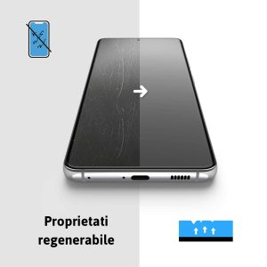 Folie InvisiFlex compatibila cu iPhone 16 Pro Max, Full Glue, Full Cover, Silicon hydrogel regenerabil, SlimLine NanoShield, Transparenta - 4