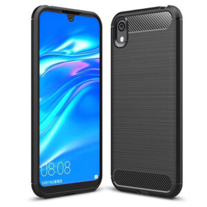 Husa Supreme Carbon compatibila cu Huawei Y5 (2019), Protectie precisa, Design canelat, Margini ranforsate, Anti-amprente, Negru