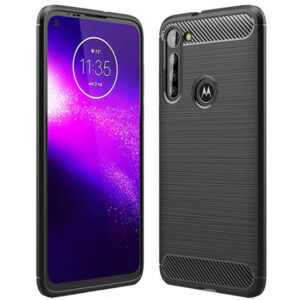 Husa Supreme Carbon compatibila cu Motorola Moto G8 Power, Protectie precisa, Design canelat, Margini ranforsate, Anti-amprente, Negru