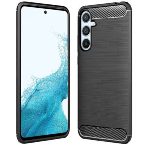 Husa Supreme Carbon compatibila cu Samsung Galaxy A54, Protectie precisa, Design canelat, Margini ranforsate, Anti-amprente, Negru