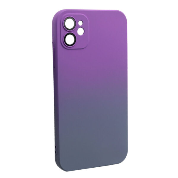 Husa telefon, compatibila cu Apple iPhone 11, NeonPowder Case, Pelicula de protectie pentru camere, Anti-alunecare, Anti-amprenta, Gradient, Mov