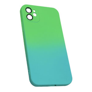 Husa telefon, compatibila cu Apple iPhone 11, NeonPowder Case, Pelicula de protectie pentru camere, Anti-alunecare, Anti-amprenta, Gradient, Verde