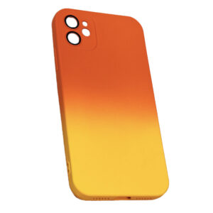 Husa telefon, compatibila cu Apple iPhone 11, NeonPowder Case, Pelicula de protectie pentru camere, Anti-alunecare, Anti-amprenta, Gradient, Portocaliu