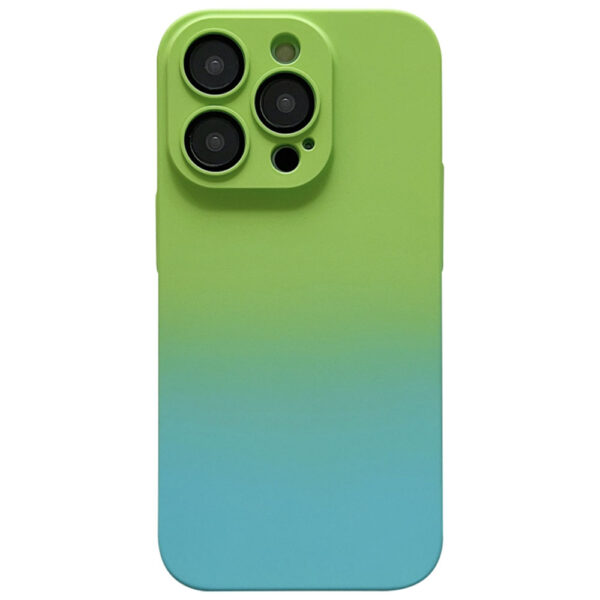 Husa telefon, compatibila cu Apple iPhone 12 Pro, NeonPowder Case, Pelicula de protectie pentru camere, Anti-alunecare, Anti-amprenta, Gradient, Verde