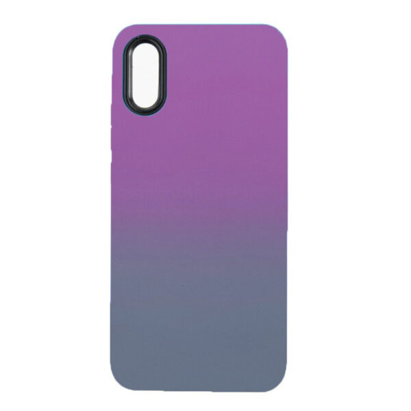 Husa telefon, compatibila cu Apple iPhone X, NeonPowder Case, Pelicula de protectie pentru camere, Anti-alunecare, Anti-amprenta, Gradient, Mov