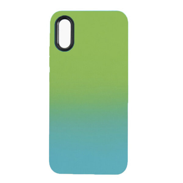 Husa telefon, compatibila cu Apple iPhone X, NeonPowder Case, Pelicula de protectie pentru camere, Anti-alunecare, Anti-amprenta, Gradient, Verde