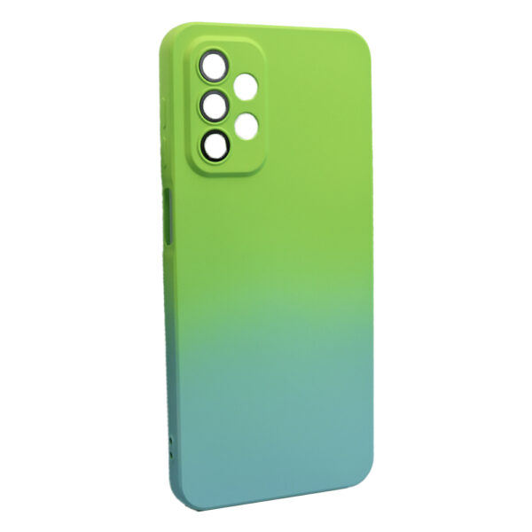 Husa telefon, compatibila cu Samsung Galaxy A13 4G, NeonPowder Case, Pelicula de protectie pentru camere, Anti-alunecare, Anti-amprenta, Gradient, Verde