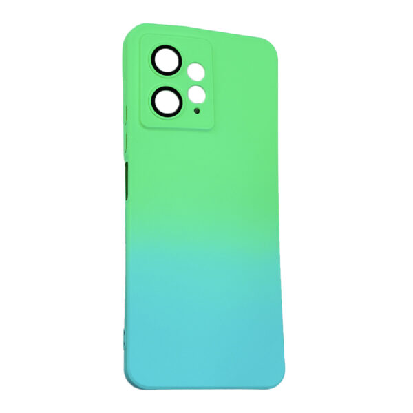 Husa telefon, compatibila cu Xiaomi Redmi Note 12 4G, NeonPowder Case, Pelicula de protectie pentru camere, Anti-alunecare, Anti-amprenta, Gradient, Verde