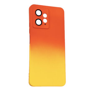 Husa telefon, compatibila cu Xiaomi Redmi Note 12 4G, NeonPowder Case, Pelicula de protectie pentru camere, Anti-alunecare, Anti-amprenta, Gradient, Portocaliu