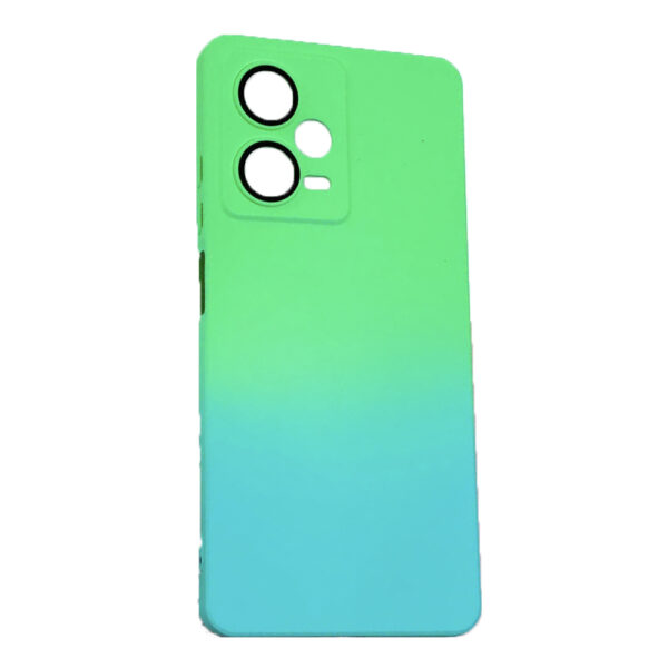 Husa telefon, compatibila cu Xiaomi Redmi Note 12 Pro 5G, NeonPowder Case, Pelicula de protectie pentru camere, Anti-alunecare, Anti-amprenta, Gradient, Verde