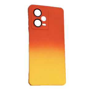 Husa telefon, compatibila cu Xiaomi Redmi Note 12 Pro 5G, NeonPowder Case, Pelicula de protectie pentru camere, Anti-alunecare, Anti-amprenta, Gradient, Portocaliu