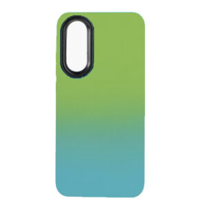 Husa telefon, compatibila cu Oppo Reno 8T 4G, NeonPowder Case, Pelicula de protectie pentru camere, Anti-alunecare, Anti-amprenta, Gradient, Verde